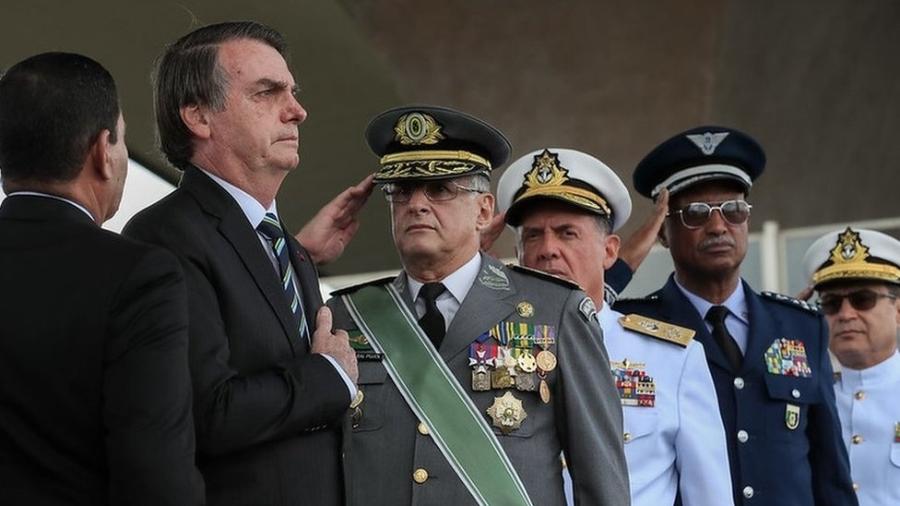 Militares prestam continência a Bolsonaro | Imagem: Presidência da República