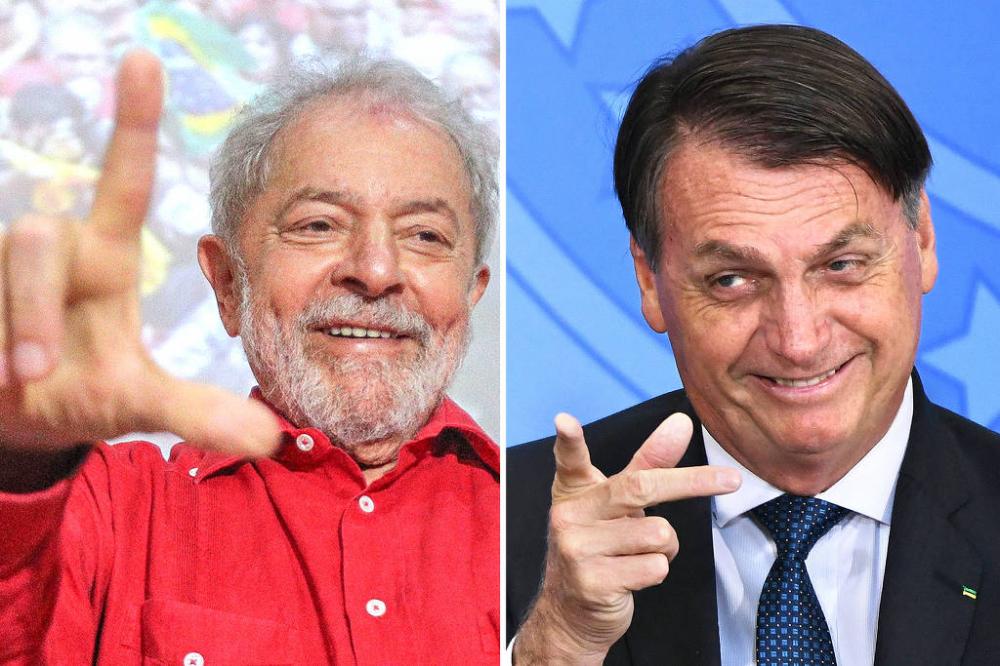Lula (PT) e Bolsonaro (PL), que juntos detêm cerca de 70% das intenções de voto nas pesquisas para outubro - Fotos Ricardo Stuckert/Divulgação e Evaristo Sá/AFP