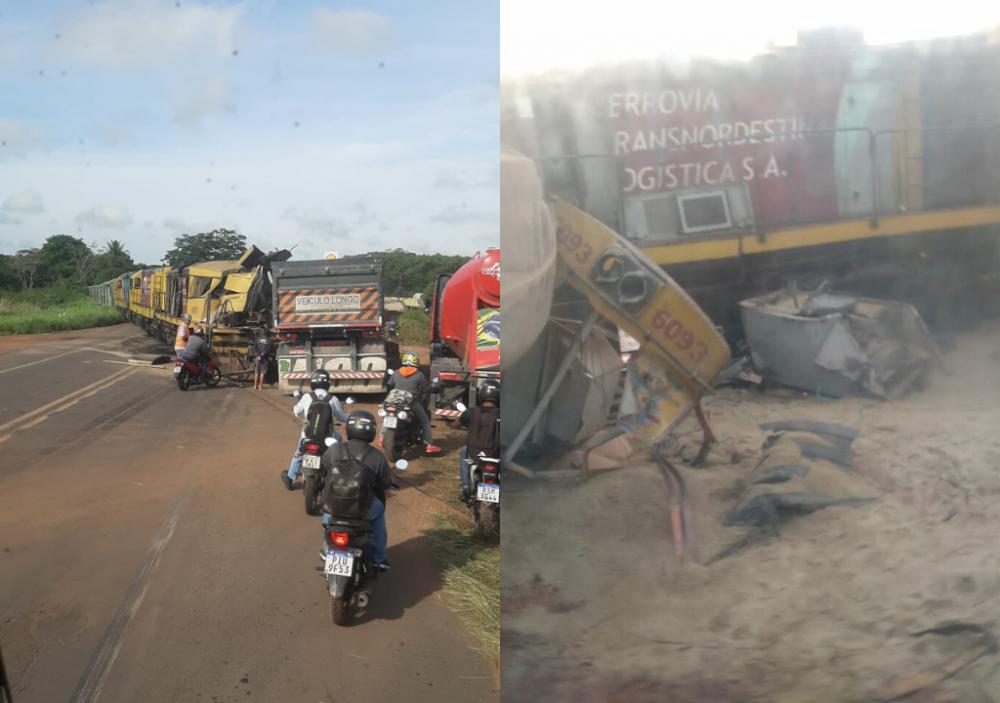 Trem colide contra carreta e deixa uma pessoa morta no Piauí